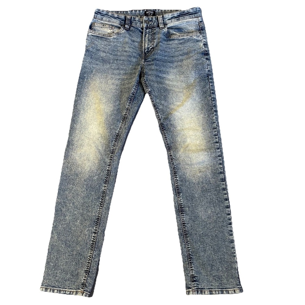 Buffalo Slim Straight Jeans Mens 32x32 Blue Evan Acid Wash Denim BPMD01164EX